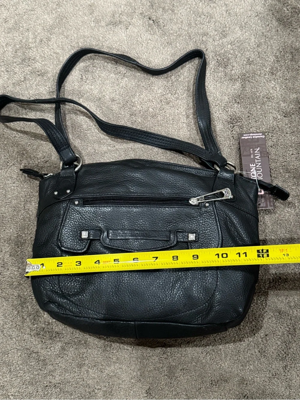 NWT Stone Mountain “Rio Grande” Purse Genuine Leather Shoulder Bag - Black